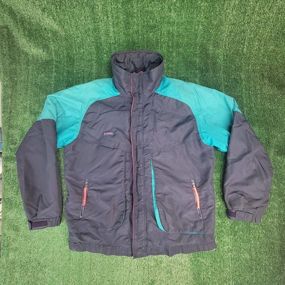 Vintage Mens Columbia Powder Keg Jacket Large Teal Blue Coat - Picture 3 of 10